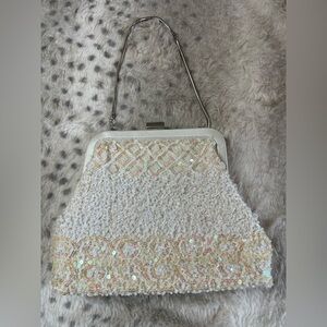 Vintage Lord and Taylor Beaded Sequine Iridescent Purse Wedding Evening